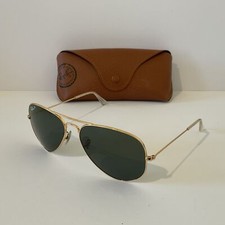 Óculos de sol Ray-Ban aviador grande armação de metal dourado com estojo (I8) W#688 comprar usado  Enviando para Brazil