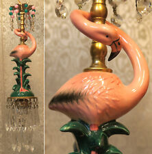 Candelabro de teto rosa flamingo pássaro vidro cristal latão porcelana frisada comprar usado  Enviando para Brazil