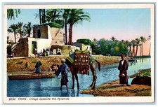 Cartão postal antigo c1930's Village Opposite The Pyramids River Boat Cairo Egito comprar usado  Enviando para Brazil
