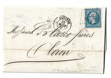 Timbre lettre 1863 d'occasion  L'Arbresle