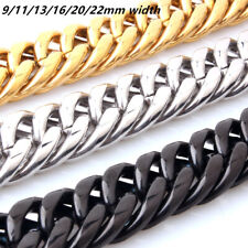 22 mm pesado para hombre collar acero inoxidable cadena de eslabones cubanos fuerte joyería segunda mano  Embacar hacia Mexico