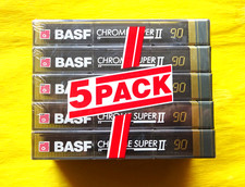 5x BASF Chrome Super II 90 Cassette Tapes 1991 + OVP + SEALED + Im Pack + comprar usado  Enviando para Brazil