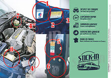 🔶 9 Autocollants Stickers Renault Clio Williams 16V Compartiment Moteur Engine na sprzedaż  Wysyłka do Poland