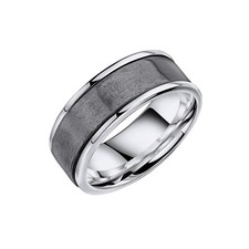 Plata de Ley Caballero Cepillado Giratorio Anillo 925 Contraste Tamaño Q - Z Ru comprar usado  Enviando para Brazil
