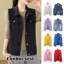 Usado, Colete jeans unissex S-7XL colete jeans colete jeans sem mangas bordas cruas​ comprar usado  Enviando para Brazil