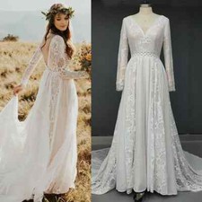 Vestido de noiva boho sem costas renda drop ship linha plus size vestidos de noiva rústicos comprar usado  Enviando para Brazil