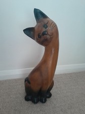 Wooden cat ornament for sale  EASTLEIGH