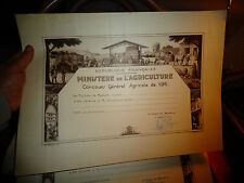Antique agricultural diploma d'occasion  Expédié en Belgium