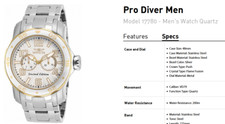 Usado, Invicta Pro Diver Voyager 17780 Ltd Ed Watch #412/800 masculino mergulho aço inoxidável comprar usado  Enviando para Brazil