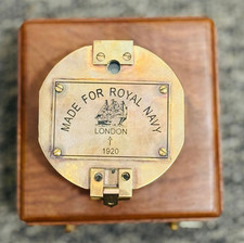 Brújula Brunton de latón Royal Navy en caja de madera, brújula geológica náutica regalo segunda mano  Embacar hacia Mexico