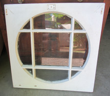 Vintage Madeira 24" Círculo Janela Redonda Quadro Quadrado Branco Ruim Chique Antigo, usado comprar usado  Enviando para Brazil