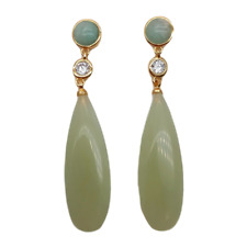 Usado, Brincos de gota de amazonita de jade verde lágrima cristal 2" comprar usado Usado, Brincos de gota de amazonita de jade verde lágrima cristal 2" comprar usado  Enviando para Brazil