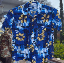 Men hawaiian button for sale  Clearlake