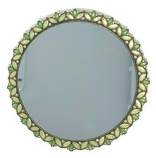 Espelho de bandeja de vaidade vintage com strass e pedras preciosas estilo marquesa em latão comprar usado  Enviando para Brazil