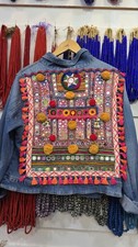 Jaqueta jeans boho feita à mão tecido com crochê comprar usado  Enviando para Brazil