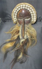 Máscara AFRICANA DAN MAHOU antiga muito fina com bico alongado e conchas de vaca comprar usado  Enviando para Brazil
