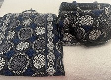 Bolsa de viagem/vestuário aposentada Vera Bradley Lg Weekender Frame. Cobalto Canterberry, usado comprar usado  Enviando para Brazil