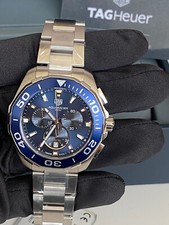 Tag Heuer 43mm Aquaracer mostrador azul cronógrafo relógio masculino quartzo data CAY111B.BA0927, usado comprar usado  Enviando para Brazil