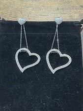 Swarovski heart earrings for sale  BRAINTREE