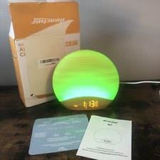 Relógio despertador REACHER grão de madeira nascer do sol e máquina de som luz noturna digital escurecimento comprar usado  Enviando para Brazil