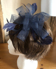 Navy blue fascinator for sale  UK