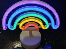 Usado, Placa de néon arco-íris infantil adulto LED luz noturna lâmpada operada por bateria  comprar usado  Enviando para Brazil