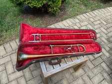 Vintage 1957 Holton Super Collegiate Trombone 2 Tons Cobre Prata Bell com Estojo comprar usado  Enviando para Brazil