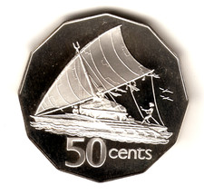 FIJI 50 cents plata 1976 proof  CANOA NATIVA DE VELA (TAKIA) comprar usado  Enviando para Brazil