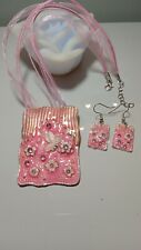 Pendentif rectangle fleurs d'occasion  Marchaux