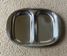 Bandeja de jantar CULTURA SUÉCIA aço inoxidável comida dividida almoço 2 seções, usado comprar usado  Enviando para Brazil