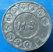 Telephone token - 2-04.1 - Czech - MS (dial) - TELEFON - smooth edge na sprzedaż  PL
