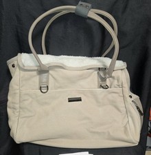 Bolsa de transporte Max-Bone bege bronzeado cidade couro lona lavável Sherpa interior animal de estimação comprar usado  Enviando para Brazil