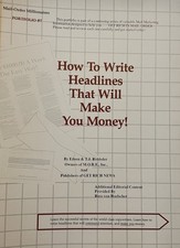 Russ Von Hoelscher How To Write Headlines That Will Make You Money! Rare OOP, usado comprar usado  Enviando para Brazil