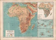 1895 MAPA VITORIANO ~ AFRICA FÍSICA ~ LÍNGUAS ILHAS CANÁRIAS ALTURAS TERRESTRES comprar usado  Enviando para Brazil