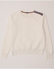 Moletom Tommy Hilfiger Feminino Ajuste Solto Reino Unido 10 Pequeno Off White TD03, usado comprar usado  Enviando para Brazil