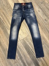 Jeans feminino Hendrick’s 29 X 30 logotipo pitbull, caveira com asas na etiqueta traseira B17 comprar usado  Enviando para Brazil