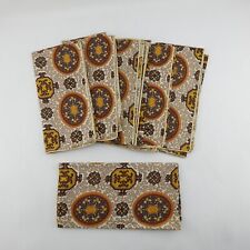 Usado, Conjunto de 6 guardanapos de tecido vintage meados do século marrom laranja comprar usado  Enviando para Brazil