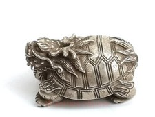 Coleção de decoração de mesa estátua tartaruga dragão esculturas prata tibetana chinesa comprar usado  Enviando para Brazil