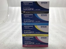 Conjunto de 4 cartuchos de tinta Epson SJIC22P (C/M/Y/K) NOVO NA CAIXA para TM-C3500 EXPIRADO: 2023 comprar usado  Enviando para Brazil