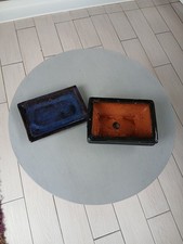 Blue glazed rectangular for sale  LIVERPOOL