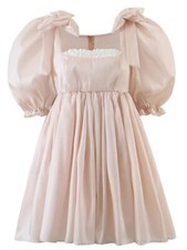 Mini vestidos Bloggers Favs Shop Liropolla-0 babados sólidos manga curta puff comprar usado  Enviando para Brazil