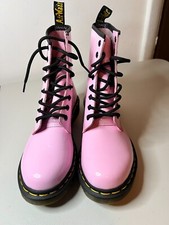 Usado, Botas de combate femininas Dr. Martens 1460 EUA 8L couro rosa biqueira redonda almofadada a ar comprar usado  Enviando para Brazil