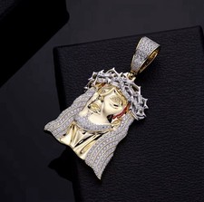 Pingente pequeno de moissanita Jesus - Prata 925 ou ouro 14k Vermeil ou Rose Vermeil comprar usado  Enviando para Brazil