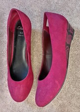 Clarks burgundy suede for sale  BATH