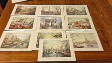 Lot reproduction aquarelle d'occasion  Bourg-en-Bresse