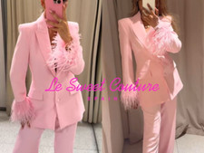 JAQUETA BLAZER ZARA FEMININA NOVA COM ETIQUETAS SS25 PUNHO DE PENAS ROSA 3419/324/401, usado comprar usado  Enviando para Brazil