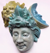Escultura de parede de pedra fundida original feita à mão 9", inspirada em esculturas antigas comprar usado  Enviando para Brazil