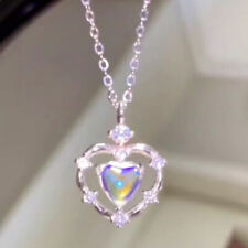 Gargantilla de plata con colgante de amor de corazón de cristal de color degradado para mujer segunda mano  Embacar hacia Mexico