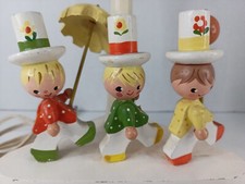 Abajur vintage berçário original bebê MCM madeira crianças chapéus laranja amarelo , usado comprar usado  Enviando para Brazil