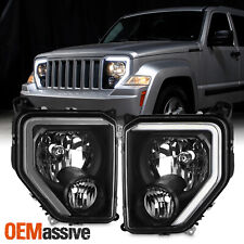 Usado, Para 2008-2012 Jeep Liberty com farol LED DRL farol de neblina carcaça preta comprar usado  Enviando para Brazil